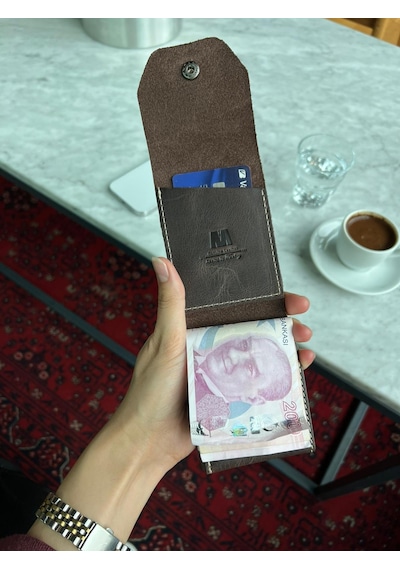 Mft Leather Hakiki Deri Çıtçıtlı Erkek Cüzdan Nova 5801 Kahverengi