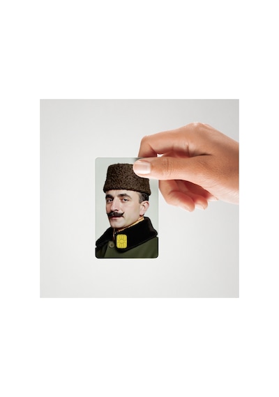 Enver Paşa Portre İyileştirilmiş Görünüm Parlak Kredi/banka Kart Kaplama Sticker Yüksek Kalite Standart