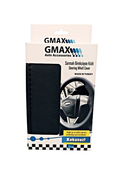 Gmax Dikmeli Sarmalı Direksiyon Kılıfı 46 Cm Düz Siyah Üzeri Kırmızı Dikişli Kamyon Otobüs Kamyonet Ergonomik Kaydırmaz Yapı Siyah - Kırmızı