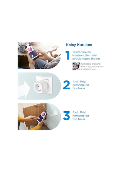 Neutron Akıllı Wi-fi Tekli Akım Korumalı Priz Ntl-0011