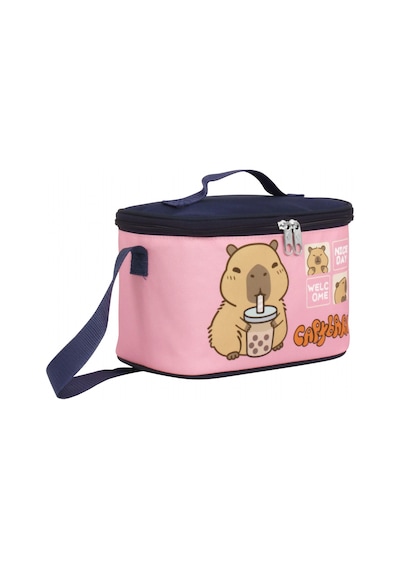 Capybara Kız Çocuk Isı Yalıtımlı Beslenme Çantası - Lacivert - Pembe - 5204 Çok Renkli