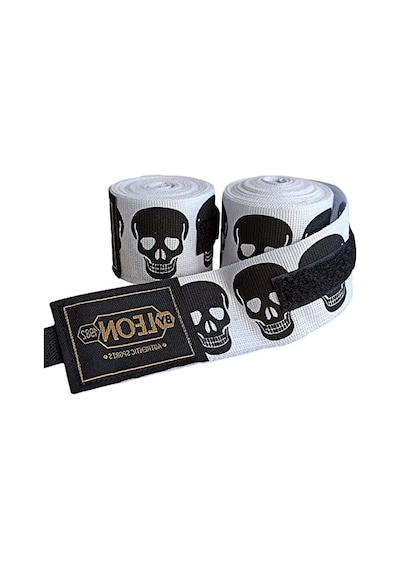 Leon Big Skulls Kuru Kafa 5 Metre Boks Bandajı Beyaz - Gri