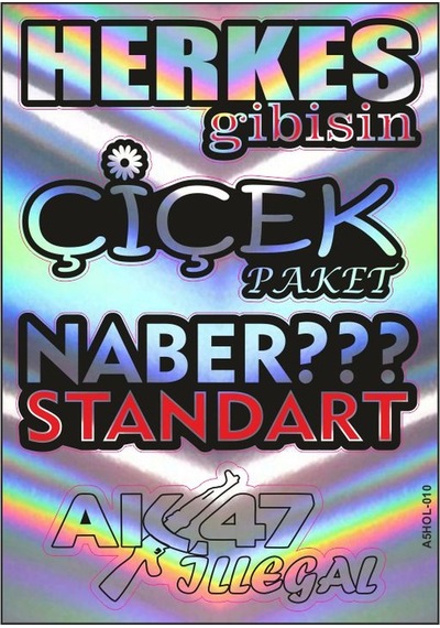 A5 Hologram Sticker 080 Tek Paket Çoklu Sticker