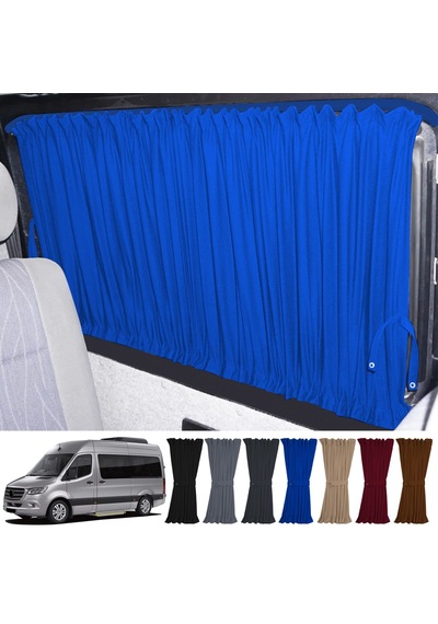 Pandami Mercedes Sprinter W907 Orta 2018+ Uyumlu Mavi Raylı Oto Perde Takımı