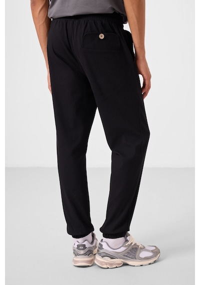 Tommylife Siyah Standart Fit Dokuma Hafif Esnek Chino Erkek Pantolon - 82176 Siyah
