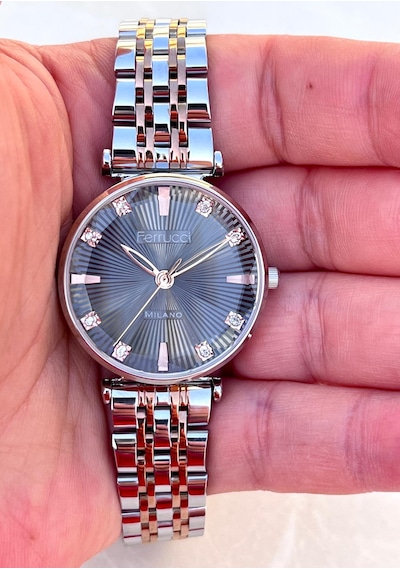 Ferrucci Fc78780 Zirkon Taşlı Kristal Efektli Kadran Çelik Kordon Ve Kasa Kadın Kol Saati Rose Gold - Gümüş Ferrucci Fc78780 Zirkon Taşlı Kristal Efektli Kadran Çelik Kordon Ve Kasa Kadın Kol Saati Rose Gold - Gümüş