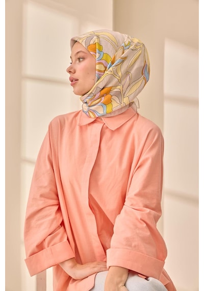 Silk Home Olinda İpek Eşarp 47003-36 Gümüş, Sarı, Turuncu, Bebe Mavi, Lila