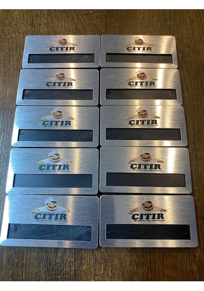 Yaka Kartı İsimlik Metal 10 Adet Mıknatıslı Logo Baskılı Premium 01