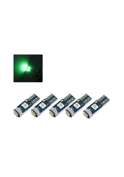 5 Adet Yeşil T5 Led Kilometre Kadran Ambians Aydınlatma Ampulü