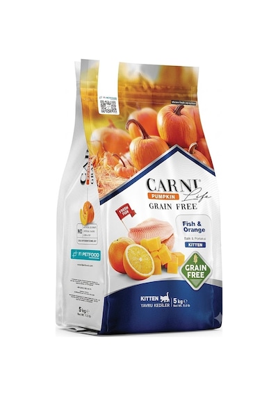 Carni Life Tahılsız Pumpkin Kitten Balık Etli & Portakallı Yavru Kedi Maması 5 Kg