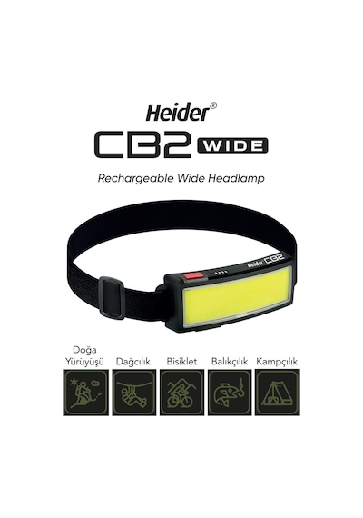 Janva CB2 Wide USB Şarjlı Geniş Açı Kafa Lambası - 5 Yıl Garantili- CE ve RoHS belgeli Çok Renkli