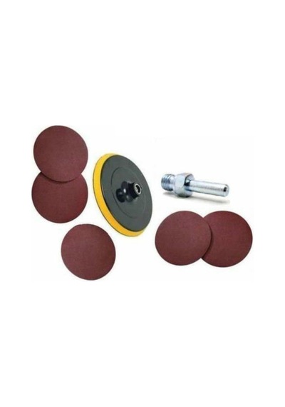 180 Mm Cırtlı Disk Zımpara Altı +2 Adet Yedek Zımpara+matkap Disk Aparatı