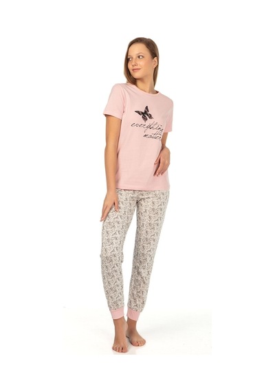Vishenka Modal Baskılı Kadın Pijama Takımı Pembe
