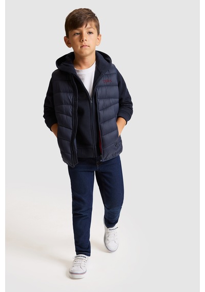 U.S. Polo Assn. Erkek Çocuk Lacivert Kapüşonlu Kapitone Yelek 50328197-vr033