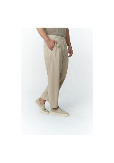 Mai Collection Mai Studios Co. Kenway Bağcık Detaylı Bej Erkek Pantolon Bej