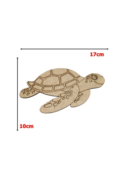 Boyanabilir Ahşap Deniz Kaplumbağası Figürü 17x10 Cm 10 Adet