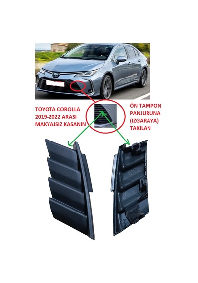 Toyota Corolla Ön Çeki Demir Kapağı E210 Kasa Izgaradaki 2019-2022