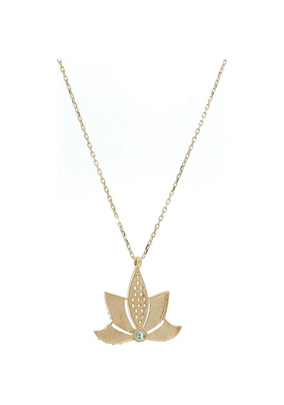 14 Ayar Altın Lotus Nazar Kolye