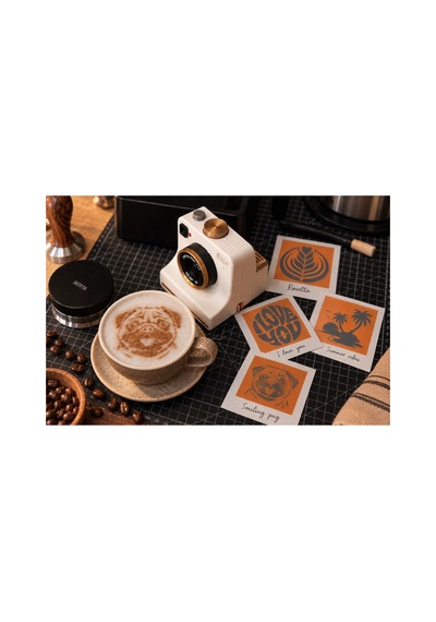 Latte Art Camera 4 Stencilli Manuel Coffee Art Kahve Süsleme Aparatı Kahve Köşesi Aksesuarı Diğer