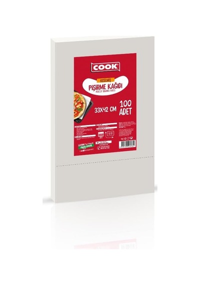 Cook Edt Kesilmiş Pişirme Kağıdı, 33 X 42 Cm, 100 Yaprak Çok Renkli