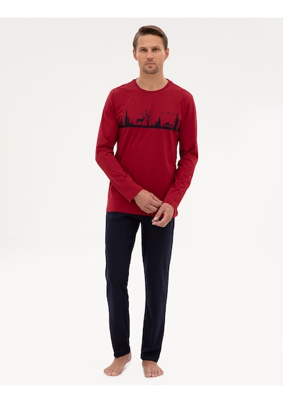 Pierre Cardin Erkek Bordo Pijama Takım 50322636-900 Bordo