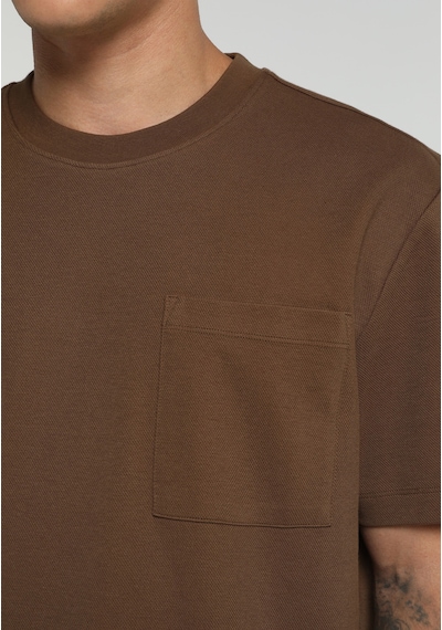 Colin's Colins Relaxed Fit Yuvarlak Yaka Düz Erkek Kahverengi Kısa Kol Tişört Cl1080498 Q1.v2 Tpe Gri