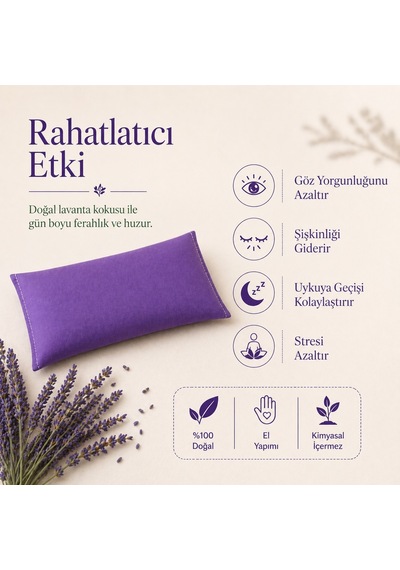 Lavande Çiftlik Lavanta Dolgulu Göz Yastığı Mor