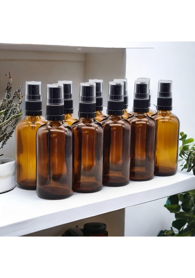 10 X Eczacı Şişesi / Aroma Terapisi Cam Şişeleri, Yedek Şişeler, Gl18, Siyah, Püskürtücü / Püskürtücü