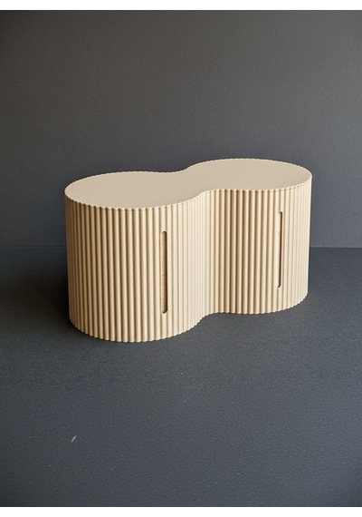 Dekoratif Tuvalet Kağıdı Kutusu 2 Li Rulo Kapasiteli Organizer -14x26x12 Cm Bej