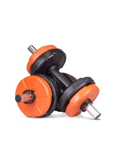 Spor 16 Kg Dambıl Seti Turuncu-siyah 6 In 1 Fitness Set