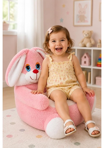Özgüner Oyuncak Pelüş Oturma Koltuğu,çocuk Koltuğu,bebek Oturağı,puf,pelüş Puf,bebek Pufu Tavşan Çok Renkli