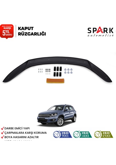 Volkswagen Tiguan 2012-2015 Yıl Aralığı Uyumlu Kaput Rüzgarlığı 4mm