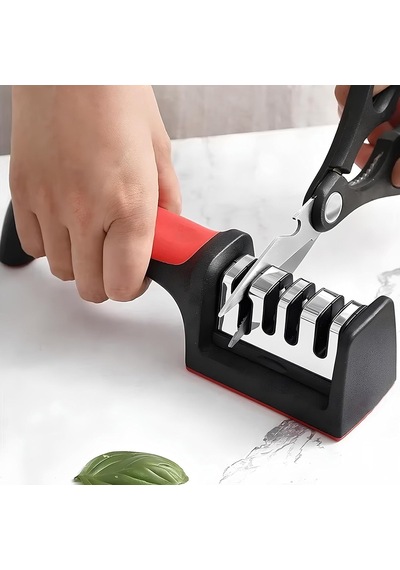 Kanji 4 Fonksiyonlu Paslanmaz Çelik Bıçak, Makas &amp Satır Bileyici Elmas, Seramik Ve Tungsten Çelik Bileme S