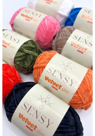 Sensy Velvet Slim Mini Paket Örgü İpi Kadife İp Amigurumi İpi Set Colors