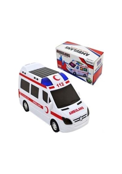 Oyuncak Büyük Boy Ambulans Pilli Sesli Işıklı Ambulans 112 Acil A