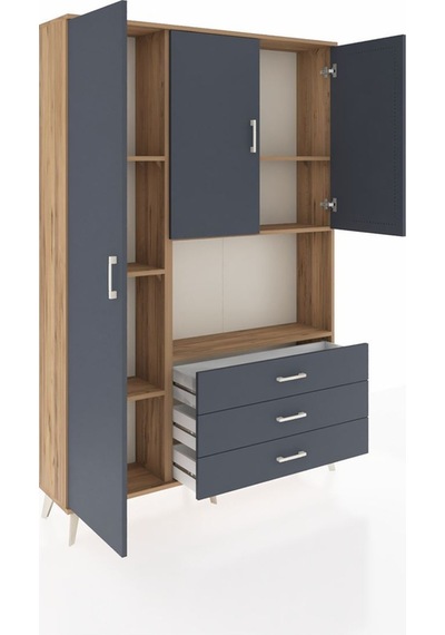 Arges Dolap 6 Raflı 3 Çekmeceli 3 Kapaklı 132x30x195 Çam-antrasit/antrasit Antrasıt/antrasıt Arges Dolap 6 Raflı 3 Çekmeceli 3 Kapaklı 132x30x195 Çam-antrasit/antrasit Antrasıt/antrasıt