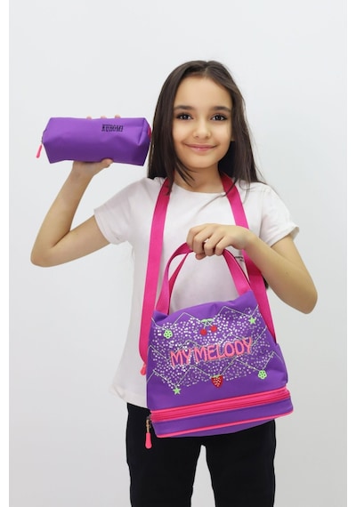 Mymelody Kız Çocuk 3 Lü Okul Çanta Seti Sevimli Tasarımlı Sırt Çantası Beslenme Çantası Kalemlik Pembe