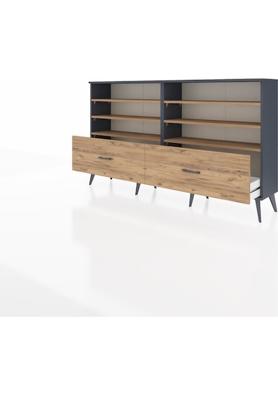 Arges Konsol 6 Raflı 2 Çekmeceli 176x30x99 Antrasit-çam Atlas Çam/atlas Çam - Antrasıt Arges Konsol 6 Raflı 2 Çekmeceli 176x30x99 Antrasit-çam Atlas Çam/atlas Çam - Antrasıt