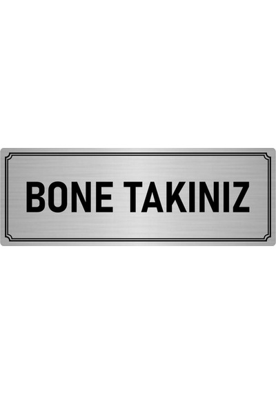 Metal Yönlendirme Levhası, Departman Kapı İsimliği Bone Takınız 10x20 cm Gümüş Renk