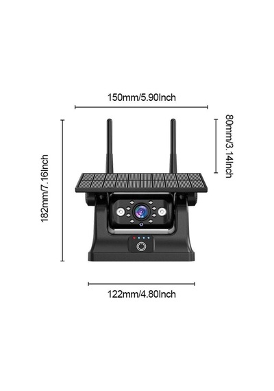 Solar Şarjlı Wireless Karavan Geri Görüş Kamerası 1080p - Premium