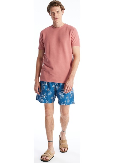 Lcw Swımwear Mavi Kısa Boy Desenli Erkek Deniz Şortu