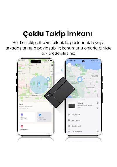 Hi Kart Apple Uyumlu iOS &android Takip Cihazı & Dijital Kartvizit Siyah Tekli Paket