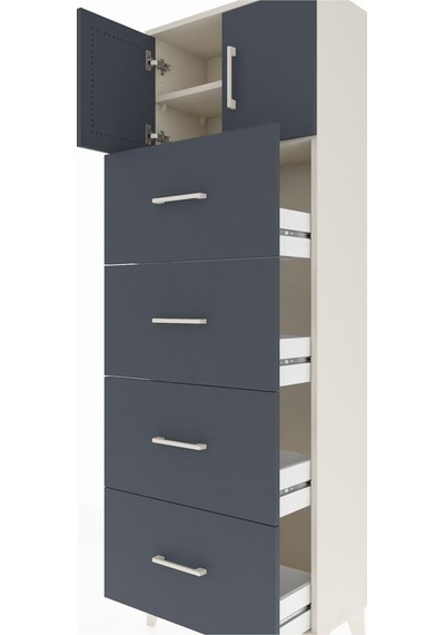 Arges Dolap 2 Raflı 4 Çekmeceli 2 Kapaklı 60x30x182 Aytaşı-an... Aytaşı