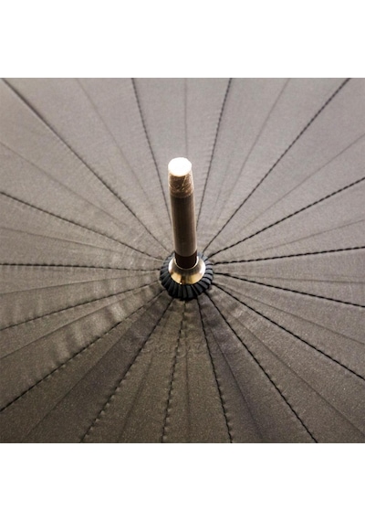 Baginn Erkek Şemsiye Siyah Renk Baston Protokol Şemsiye 110 Cm Çap 16 Telli Fiber Siyah