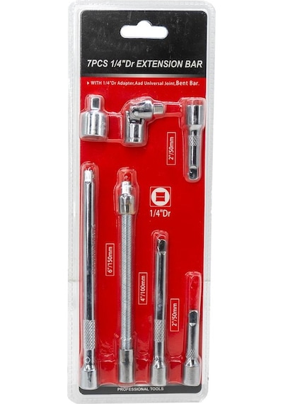 6497 1/4" Lokma Uzatma Arakol Adaptör Seti 7 Parça