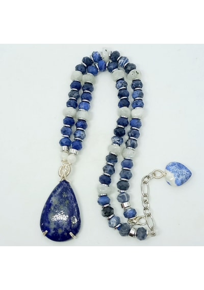 1609 Lapis Lazuli El Yapımı Kolye Altın