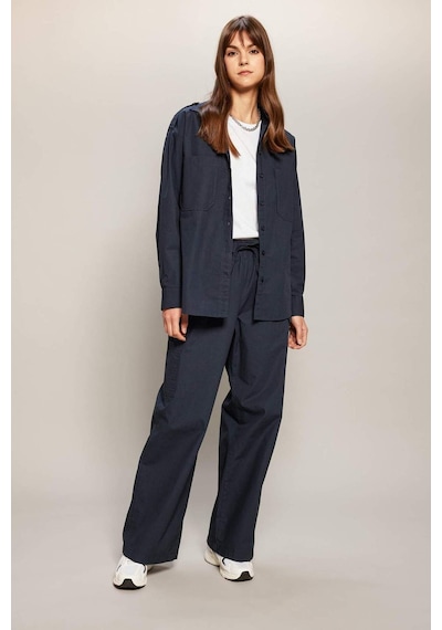 DeFacto Relax Fit Poplin Uzun Kollu Tesettür Gömlek Tunik C2145AX24SPNV243