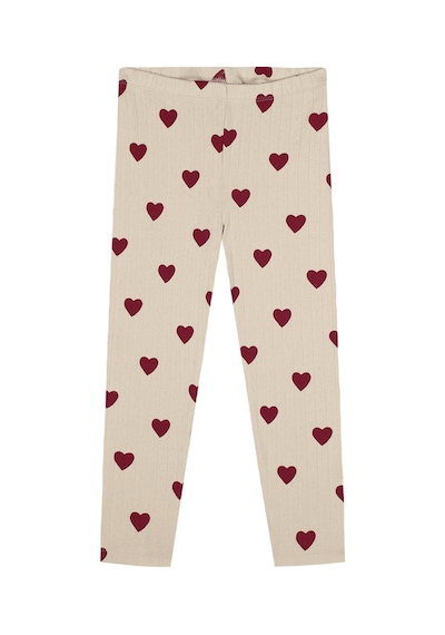 Antebies Kalp Jakar Kısa Kollu Taytlı Pijama Takımı Kırmızı