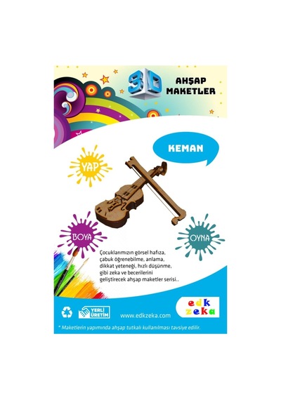 Ahşap Maket Keman Boya Ve Fırça