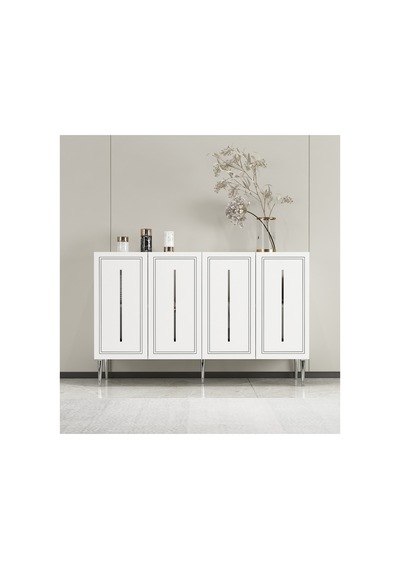 Sahra 120 Cm Konsol, Tv Ünitesi, Çok Amaçlı Dolap Beyaz-altın Beyaz-gümüş
